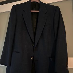 BURBERRY Mens Blue Blazer Suit Coat 2-Button Wool Made in USA Size 44 R.